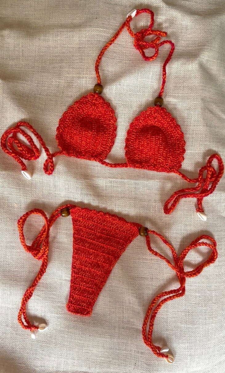 sunset fire crochet bikini